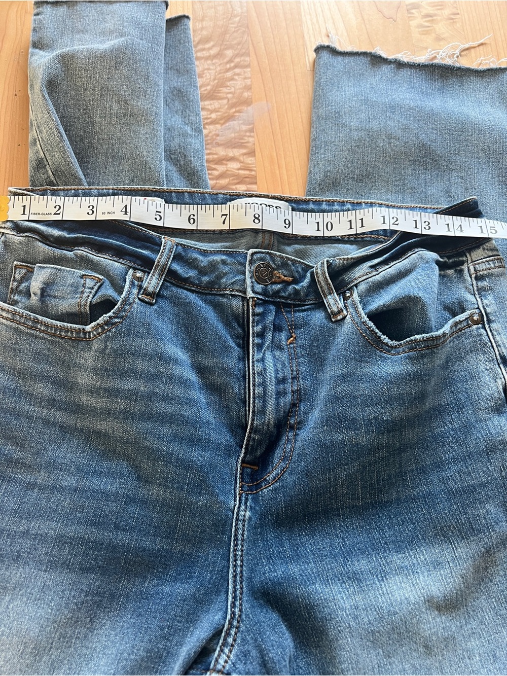 Vigoss Medium Blue Crop Straight Jeans - Picture 5 of 6